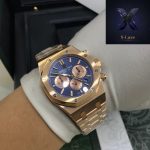 Audemars Piguet Royal Oak Chronograph Rose Gold Blue Dial - Image 5