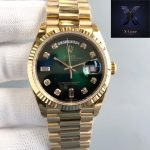 Rolex Day-Date 40 Yellow Gold Green Diamond Dial
