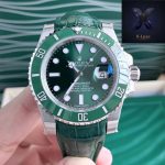 Rolex Submariner Green Dial Leather Strap