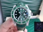 Rolex Submariner Green Dial Leather Strap - 图片 4