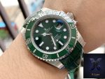 Rolex Submariner Green Dial Leather Strap - 图片 5