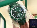 Rolex Submariner Green Dial Leather Strap - 图片 8